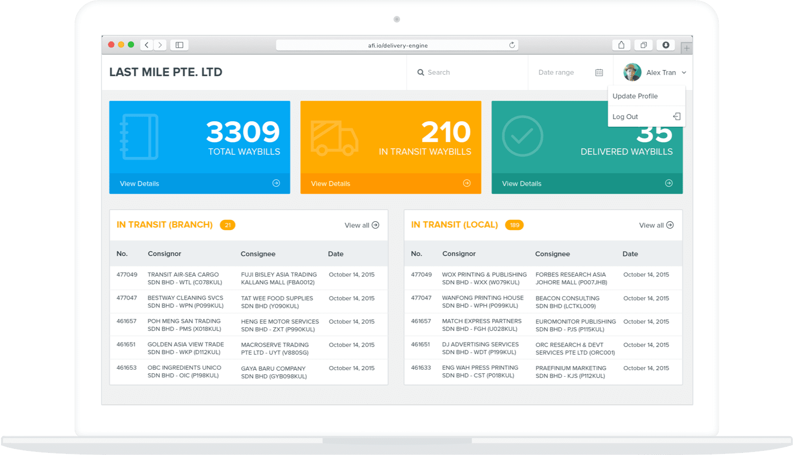 Delivery Engine Fleet Management Software